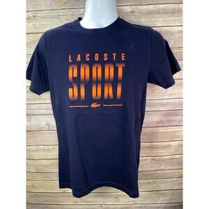 Lacoste Mens Sport 3D Print Crocodile Breathable Blue Shirt size 4